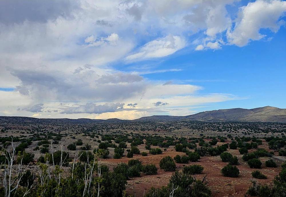 Storm clouds building over the New Mexico high desert